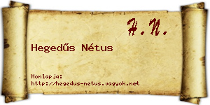 Hegedűs Nétus névjegykártya